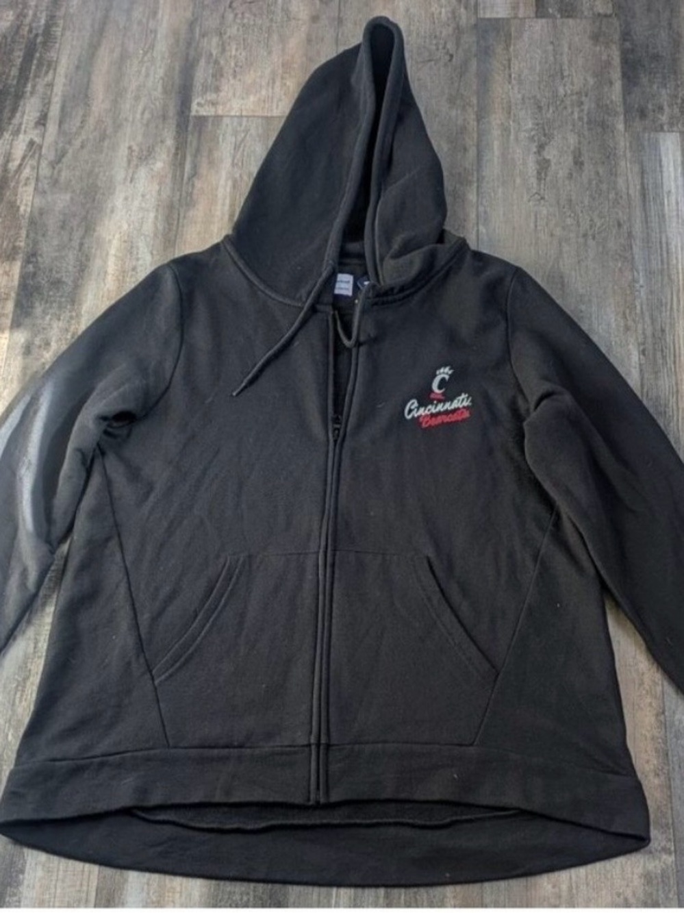 Champion Black Zip Hoodie with Brand Tag